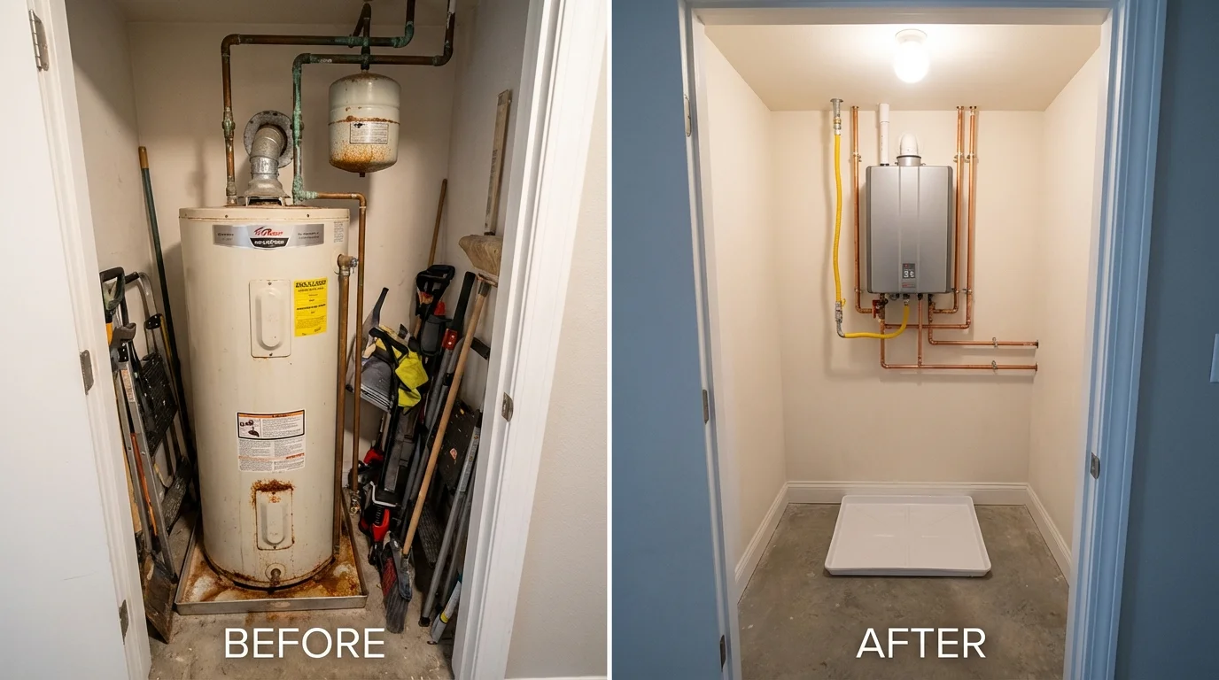 Tank water heater versus wall-mounted tankless unit comparison for Greybull, WY homeowners