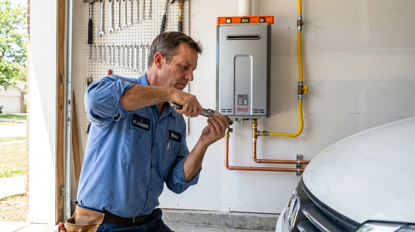 Tankless water heater installation by a Johns Plumbing LLC plumber in Greybull